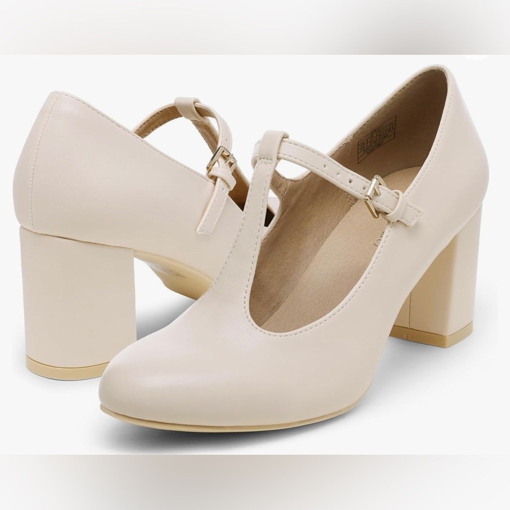 COPY - NWT Low Chunky Heels for Women T-Strap Mary Jane Pumps Wedding